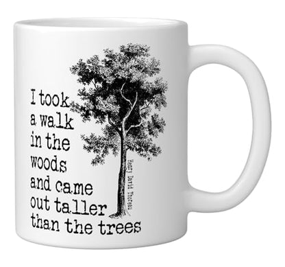 Thoreau Trees Quote Nature Walk in the Woods | Ceramic Coffee Mug | 11 OZ
