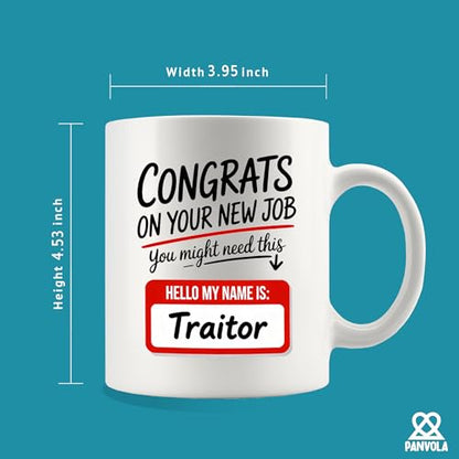 Congrats On Your New Job Funny Coworker | Ceramic Coffee Mug | 11 OZ