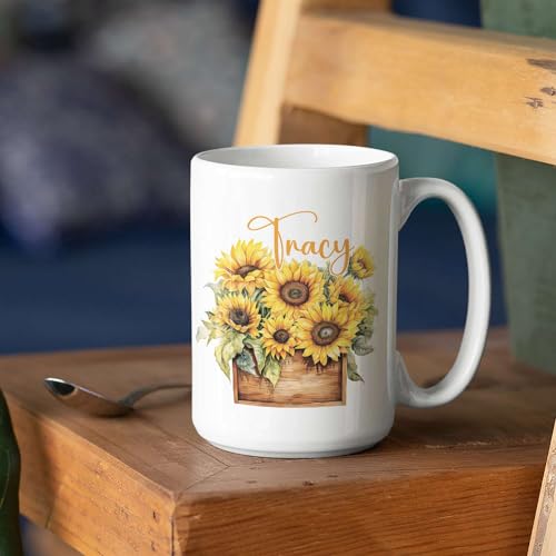 Thoughtful Customized Sunflowers Travel | Customised Coffee Mug | 11 OZ
