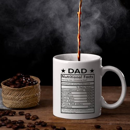 Veracco Dad Nutritional Facts Best Ever Daddy | Ceramic Coffee Mug | 11 OZ