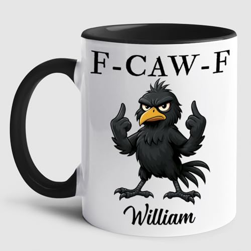 Customized Caw-F Crow Accent Personalized | Customised Coffee Mug | 11 OZ