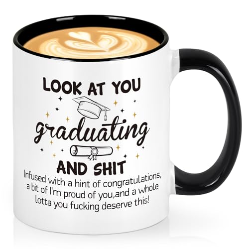 Graduation Gift for Her Him Look at You | Ceramic Coffee Mug | 11 OZ