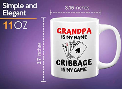 Cribbage Grandpa is my name Card Game Classic | Ceramic Coffee Mug | 11 OZ