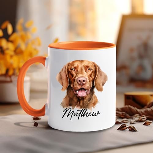 Personalized Name Vizsla Accent Gift For | Customised Coffee Mug | 11 OZ