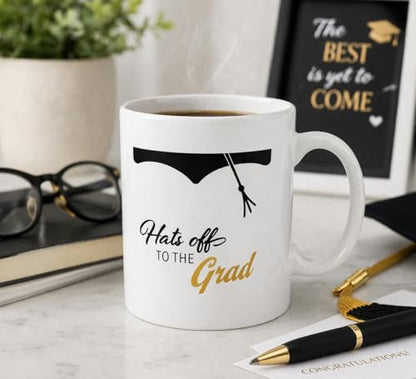 Hats Off to the Grad Graduation Gift for High | Ceramic Coffee Mug | 11 OZ