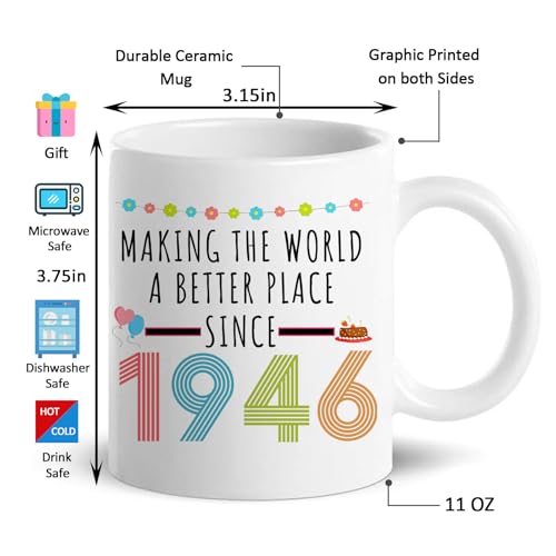 80th Birthday Gifts for Women Funny 80 Year | Ceramic Coffee Mug | 11 OZ