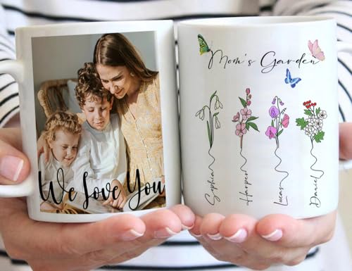 Personalized Mom s Garden Bith Month Flower | Customised Coffee Mug | 11 OZ