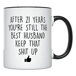 21 Year Anniversary for Him 21st Wedding | Ceramic Coffee Mug | 11 OZ