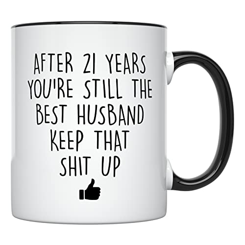 21 Year Anniversary for Him 21st Wedding | Ceramic Coffee Mug | 11 OZ