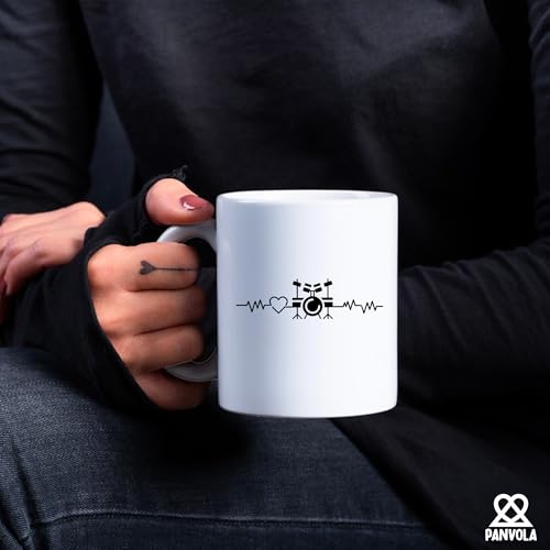 Drum Heartbeat Drummers Gifts Player Musicians | Ceramic Coffee Mug | 11 OZ