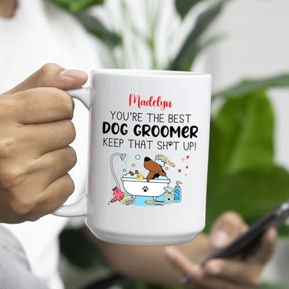 Personalized Dog Groomer Gift Custom Name | Customised Coffee Mug | 11 OZ