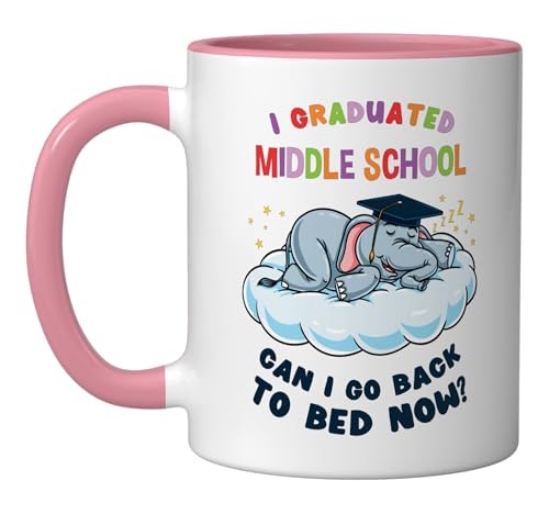 I Graduated Middle School Elephant Scholar | Ceramic Coffee Mug | 11 OZ