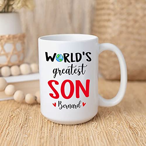 Personalized Name World s Greatest Son | Customised Coffee Mug | 11 OZ