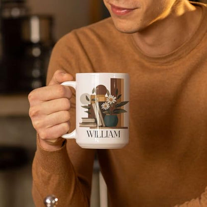 Custom Book Lover Personalized Name with | Customised Coffee Mug | 11 OZ