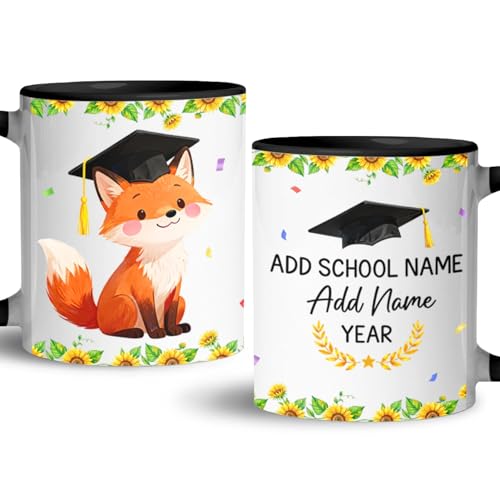 Personalized Fox Graduate Accent Custom | Customised Coffee Mug | 11 OZ
