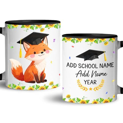 Personalized Fox Graduate Accent Custom | Customised Coffee Mug | 11 OZ