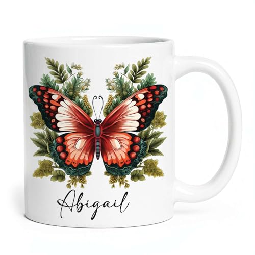 Customized With Vintage Butterfly | Customised Coffee Mug | 11 OZ