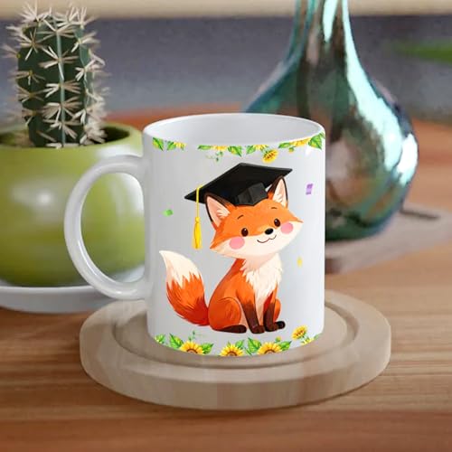 Personalized Fox Graduate Accent Custom | Customised Coffee Mug | 11 OZ