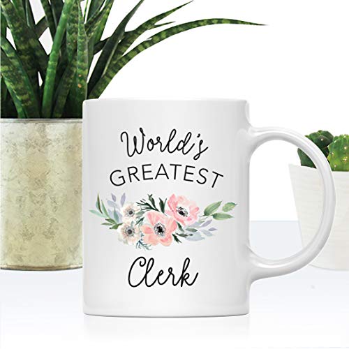 Gift for Women World s Greatest Clerk Bohemian | Ceramic Coffee Mug | 11 OZ