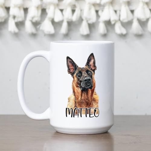 Personalized Choose Name Malinois Gift For | Customised Coffee Mug | 11 OZ