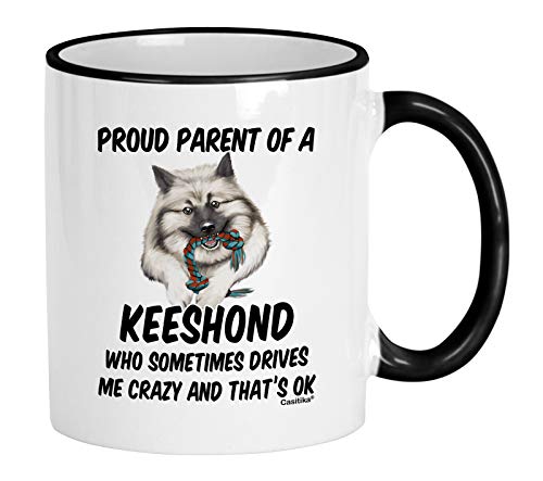 Keeshond Gifts Funny Dog Breed Mom Proud | Ceramic Coffee Mug | 11 OZ