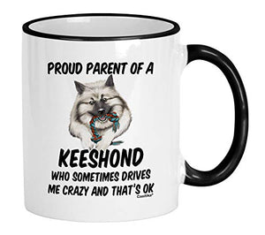 Keeshond Gifts Funny Dog Breed Mom Proud | Ceramic Coffee Mug | 11 OZ