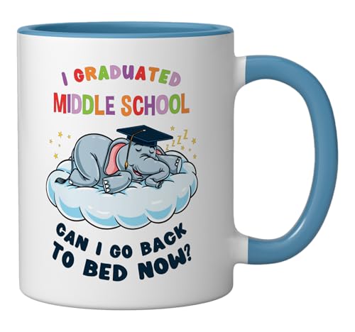 I Graduated Middle School Elephant Graduate | Ceramic Coffee Mug | 11 OZ