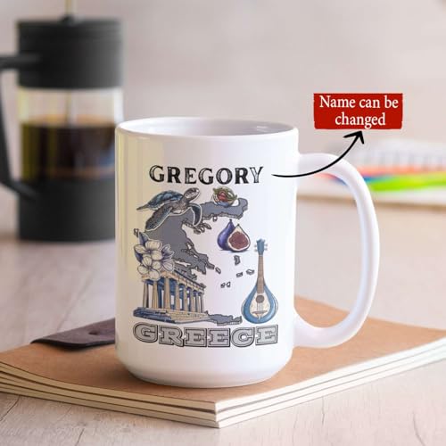 Awesome Greece Culture Themed Custom Name | Customised Coffee Mug | 11 OZ