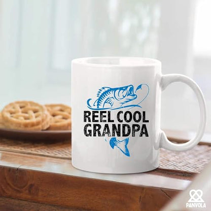 Reel Cool Grandpa Fishing Gifts For Men From | Ceramic Coffee Mug | 11 OZ