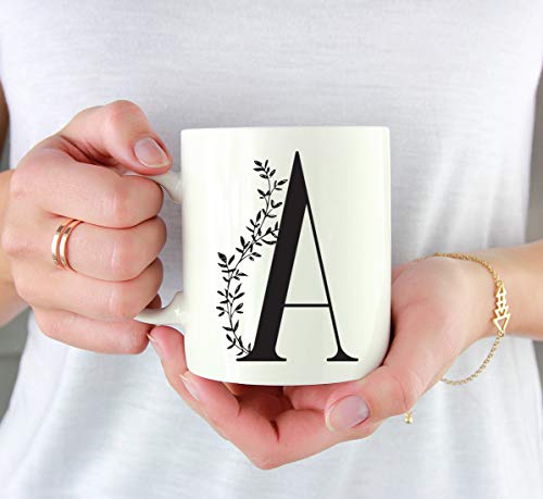 Gift Elegant Design Monogram Initial Letter A | Ceramic Coffee Mug | 11 OZ