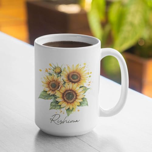 Customized Name Sunflower Personalized | Customised Coffee Mug | 11 OZ