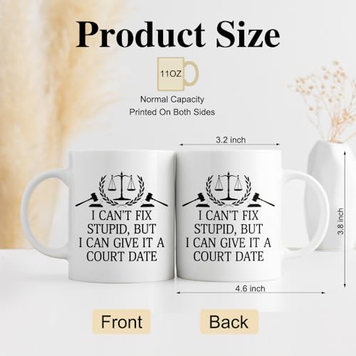 DYJYBMY I Can T Fixstupid But Give It A Court | Ceramic Coffee Mug | 11 OZ