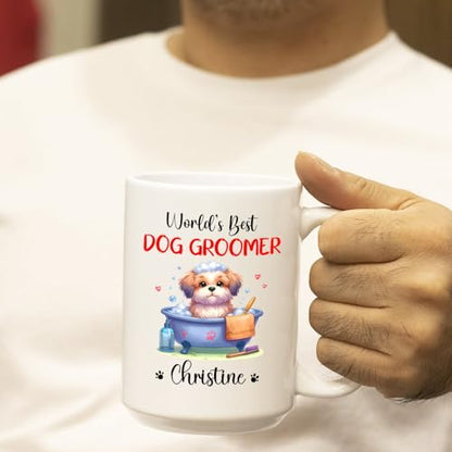 Personalized Dog Groomer World s Best | Customised Coffee Mug | 11 OZ