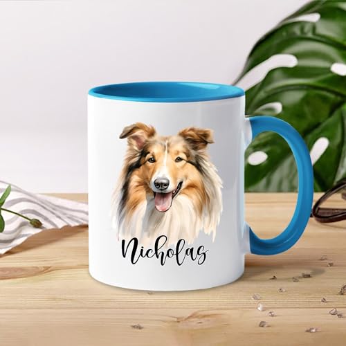Personalized Rough Collie Customized Name | Customised Coffee Mug | 11 OZ