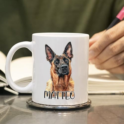 Personalized Choose Name Malinois Gift For | Customised Coffee Mug | 11 OZ