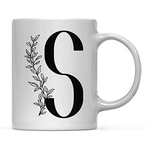 Gift Elegant Design Monogram Initial Letter S | Ceramic Coffee Mug | 11 OZ