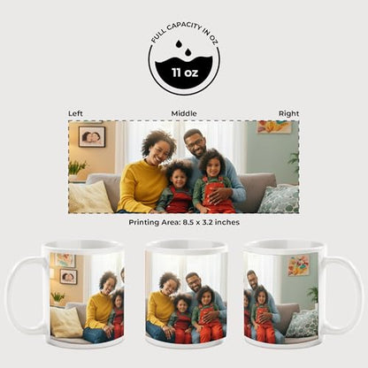Personalized Custom with Photo or Text | Customised Coffee Mug | 11 OZ