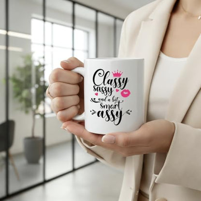 FUNNY KIDS HOME Classy Sassy and a Bit Smart | Ceramic Coffee Mug | 11 OZ