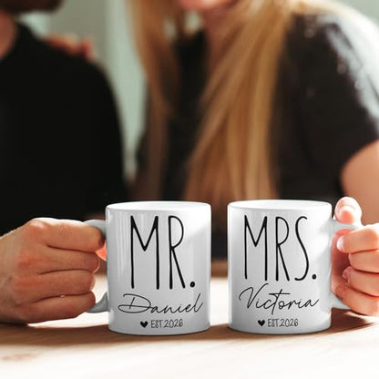 Personalized Couples MR and MRS Custom with | Customised Coffee Mug | 11 OZ