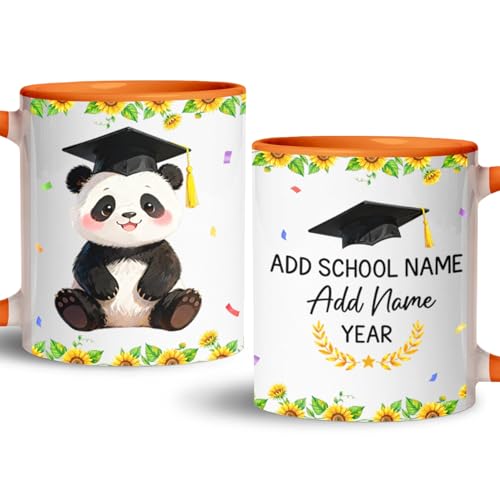 Personalized School Name Year Panda | Customised Coffee Mug | 11 OZ