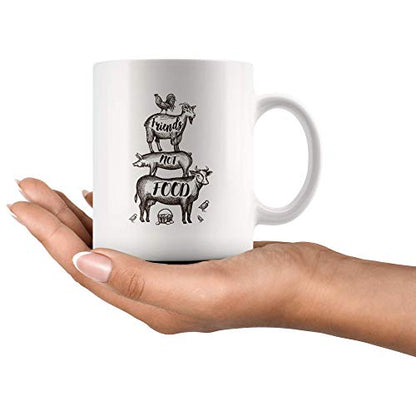 Friends Not Food Animal Farmer Gifts Chicken | Ceramic Coffee Mug | 11 OZ