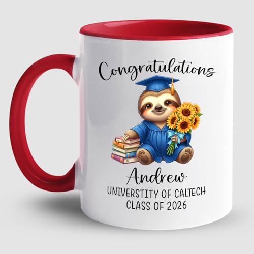 Congratulations Sloth Graduation Accent Or | Customised Coffee Mug | 11 OZ