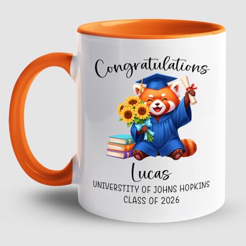 Personalized Name Congratulation Grad Panda | Customised Coffee Mug | 11 OZ