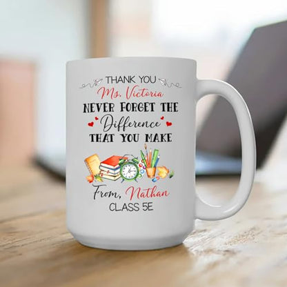 Never Forget The Difference That You Make | Customised Coffee Mug | 11 OZ