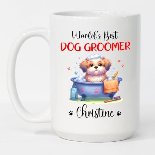 Personalized Dog Groomer World s Best | Customised Coffee Mug | 11 OZ