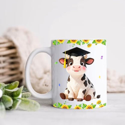 Personalized School Name Year Cow Graduate | Customised Coffee Mug | 11 OZ
