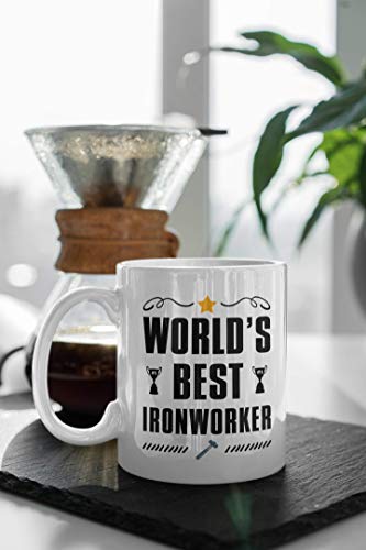 Ironworker Gifts World s Best Iron Worker Gift | Ceramic Coffee Mug | 11 OZ