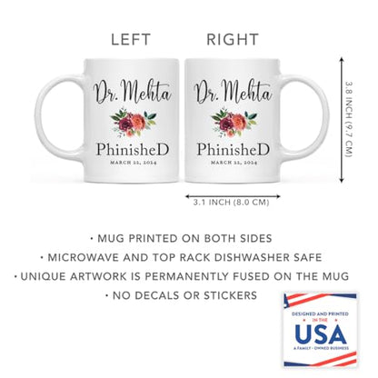 Personalized Custom PhD Graduation Gift Dr | Customised Coffee Mug | 11 OZ