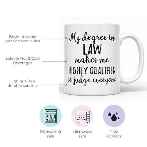 My Degree in Law Lawyer for Women and Men | Ceramic Coffee Mug | 11 OZ