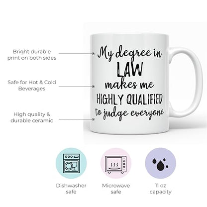 My Degree in Law Lawyer for Women and Men | Ceramic Coffee Mug | 11 OZ